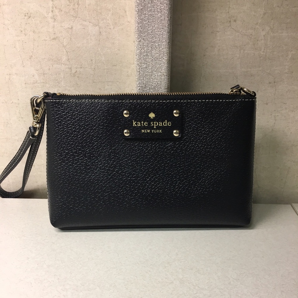 Authentic Black Leather Kate Spade Wristlet