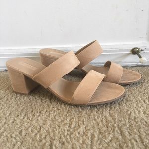 NWOT NUDE SLIP ON MINI HEELED SHOES