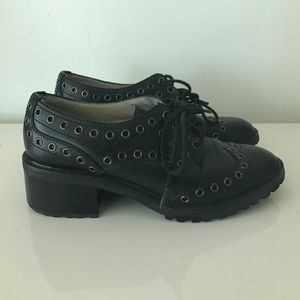MICHAEL Michael Kors Black Grommet Oxfords