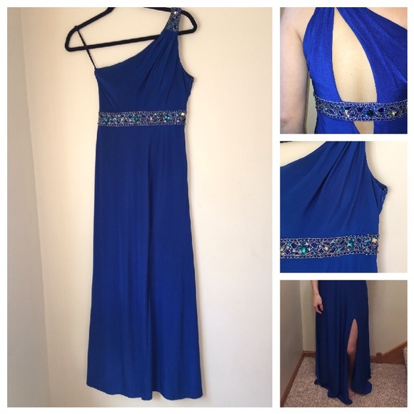 GiGi New York Dresses & Skirts - Gigi Royal Blue Maxi Formal Dress One Shoulder