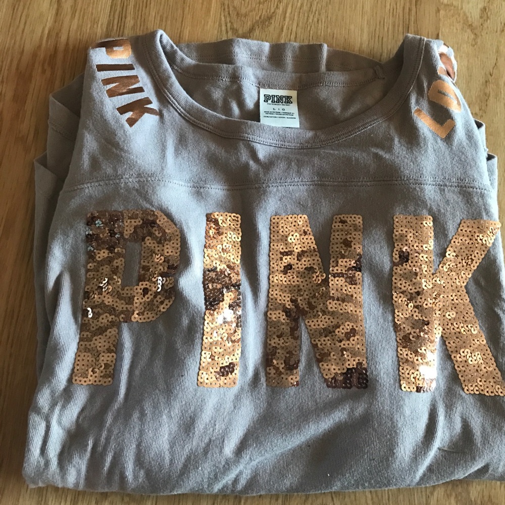 Victoria's Secret pink 3/4 sleeve shirt. Large NWT