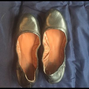 Black lucky brand leather flats