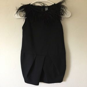 •SOLD• Girls Zara Dress Black with Feather Detail