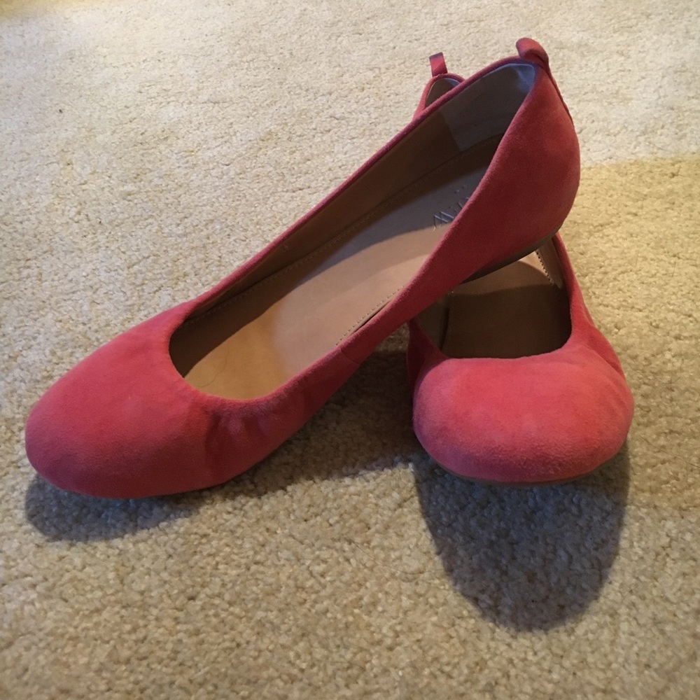 J Crew Pink Suede Flats