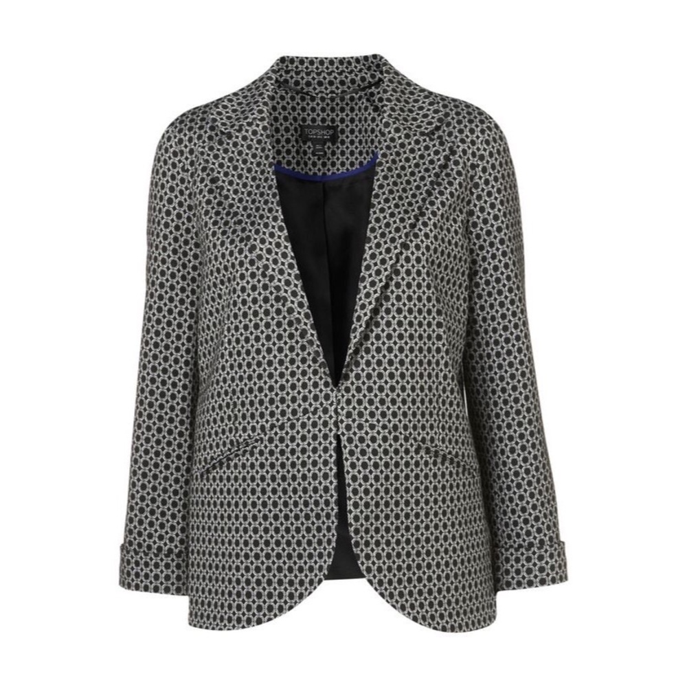 TOPSHOP Geo Circle Ponte Blazer NWOT