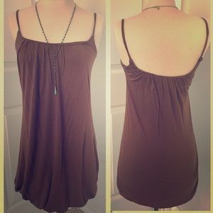 Express Brown Fitted Bubble Dress