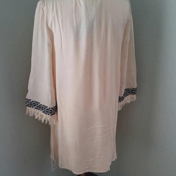 Medium Embroidered fringe sleeved tunic dress - Picture 6 of 7