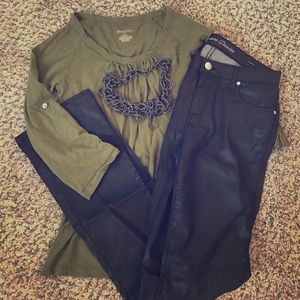 Merona Hunter Green Adjustable Sleeved Shirt