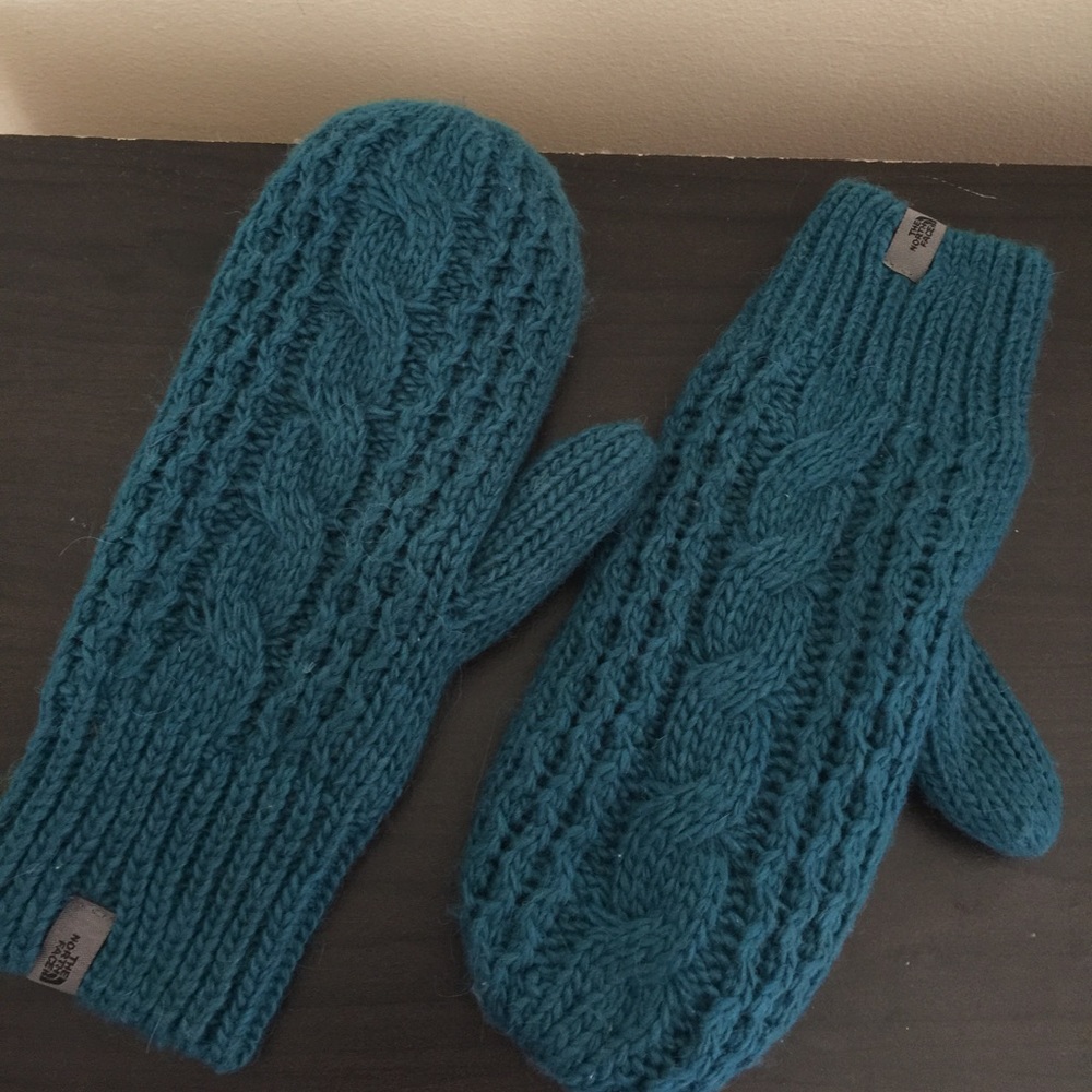 Dark Teal North Face Mittens