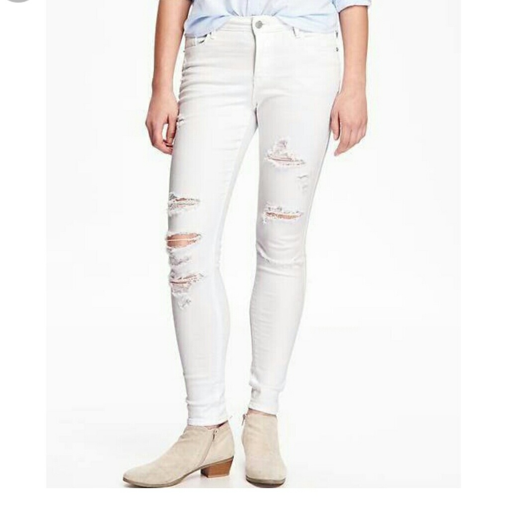 Rockstar Distressed White Denim