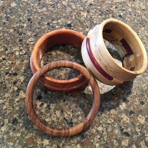 A bundle of wood bangles