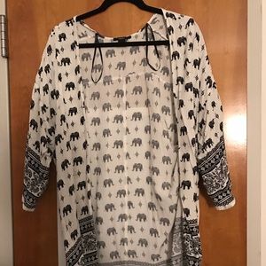 Elephant print kimono