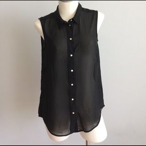 ⚡️FLASH SALE⚡️H&M Sleeveless Black Sheer Blouse ⚡️FLASH SALE⚡️H&M Sleeveless Black Sheer Blouse