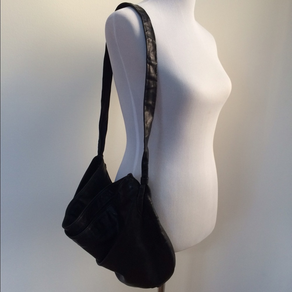 Vintage soft leather hobo bag