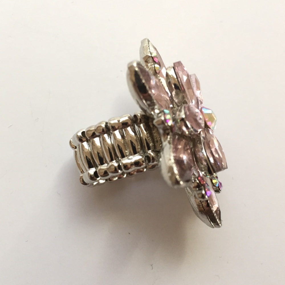 Pink Crystal Cocktail Ring - Picture 5 of 7