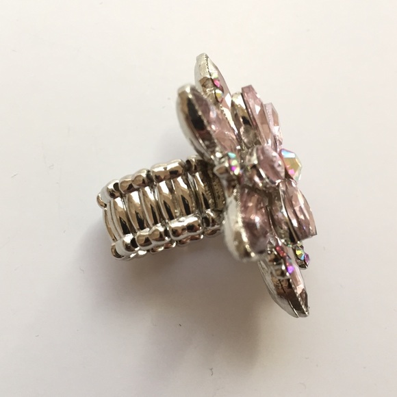 Pink Crystal Cocktail Ring - Picture 5 of 7