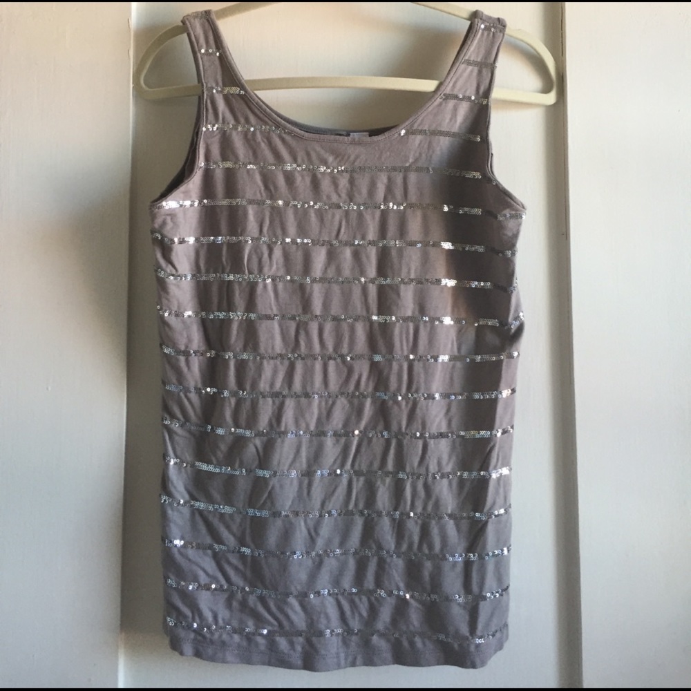 Sequin striped tank top