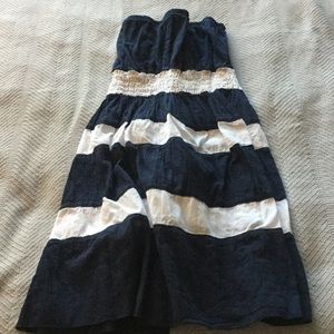Navy blue and white dress