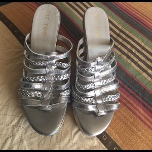 Silver Wedge Sandals