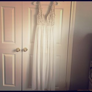 Make Way for Wonderful Off White Lace Maxi