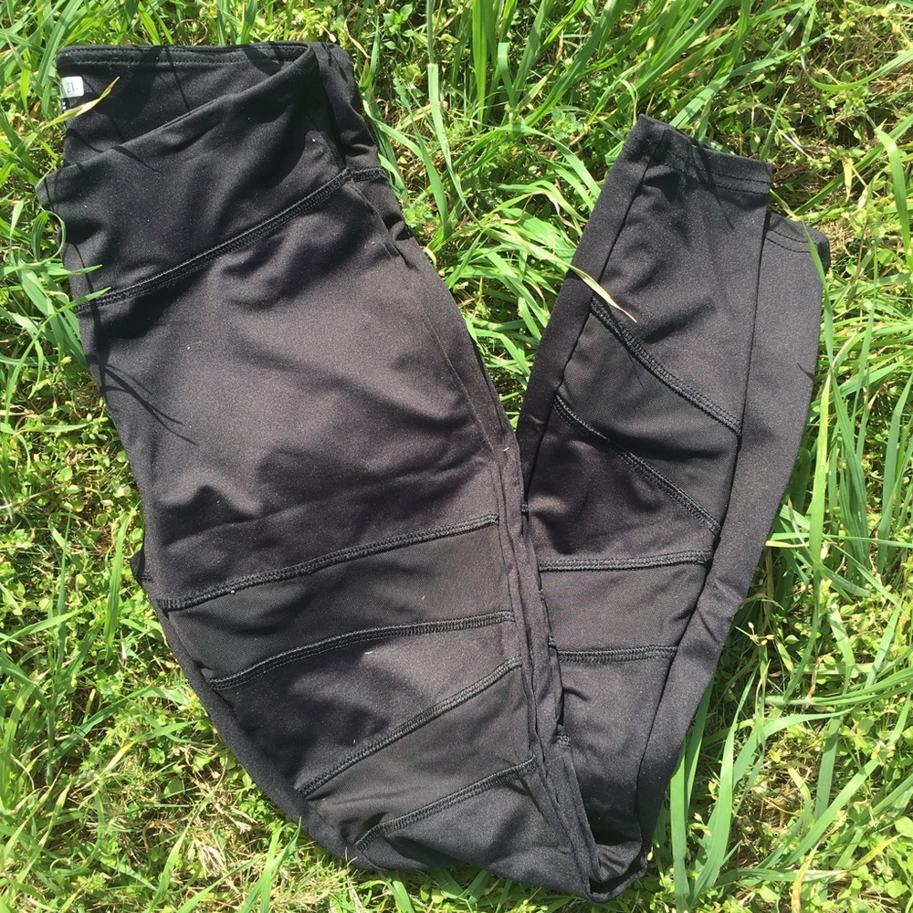 Black Mesh Active Pants