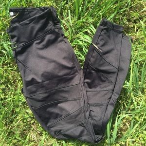 Black Mesh Active Pants