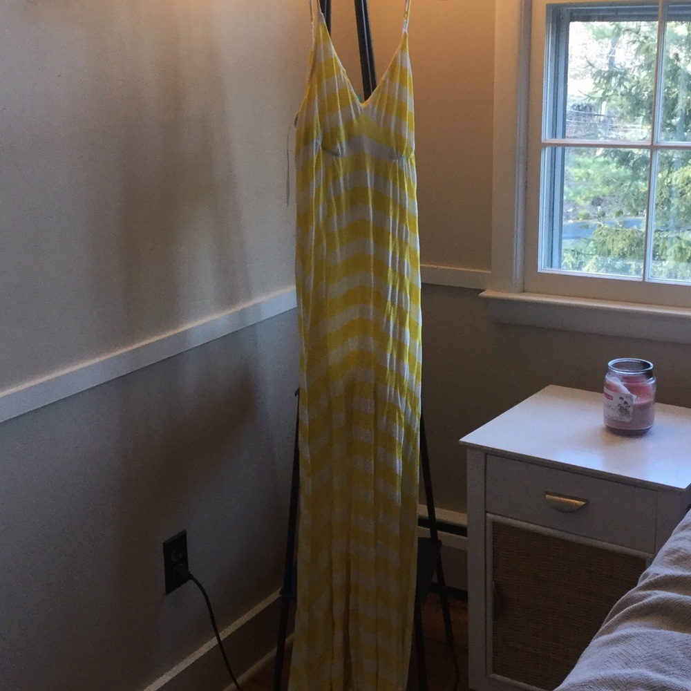 Yellow and white maxi dress