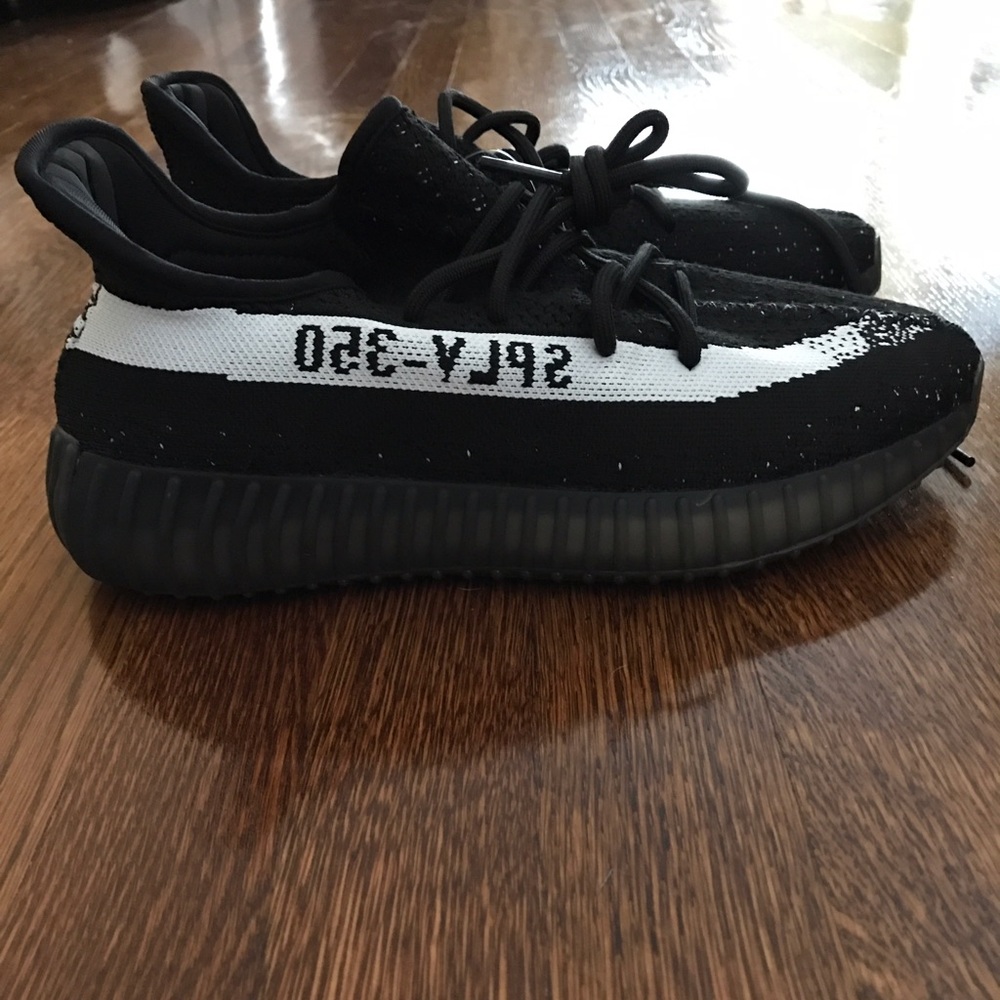 Black and white yeezys