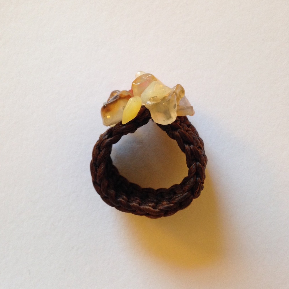 Gemstone Cluster Braided Ring - Picture 2 of 2