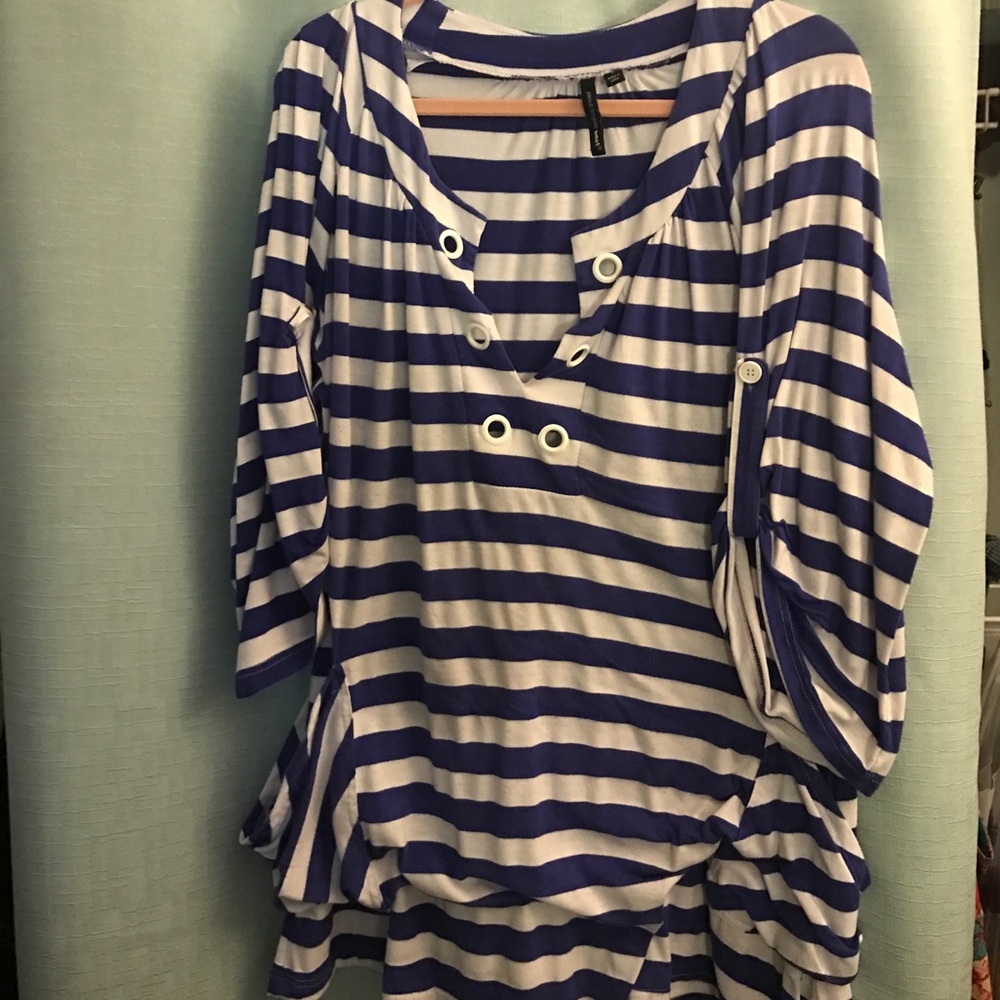 Saint tropez striped tunic with pockets large