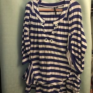 Saint tropez striped tunic with pockets large