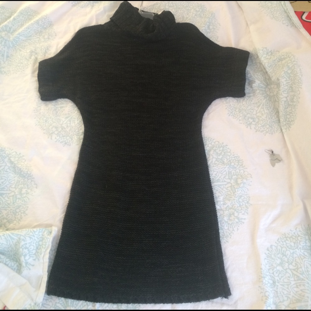 Black grey sweater dress plus