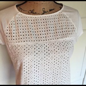 Lauren by Ralph Lauren white eyelet lace top