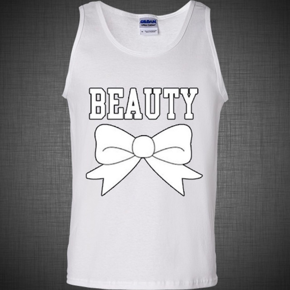 Disney Beauty white small Tank top tee cute gym t