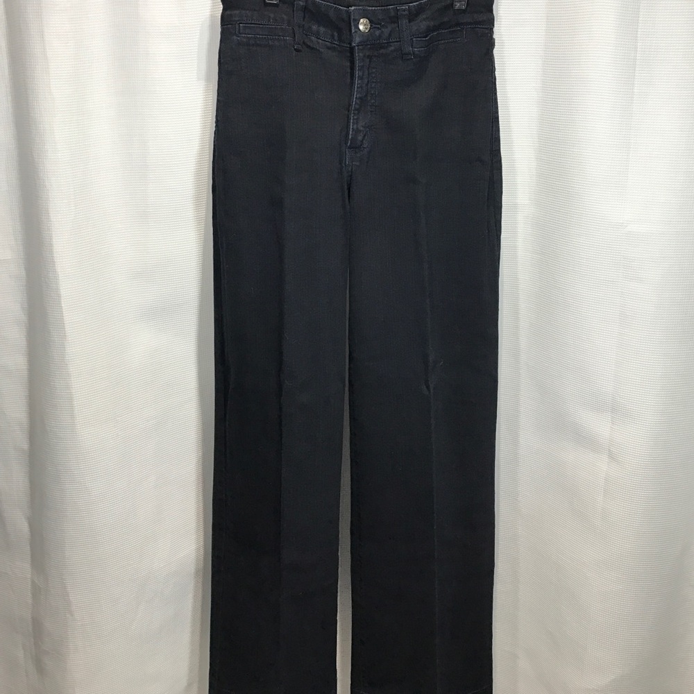 NYDJ Black Wide Leg Trouser Jean Sz 2 EUC