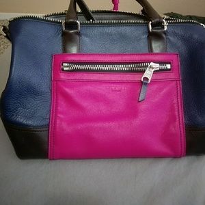 Color block coach bag