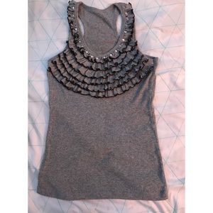 Grey racer back top