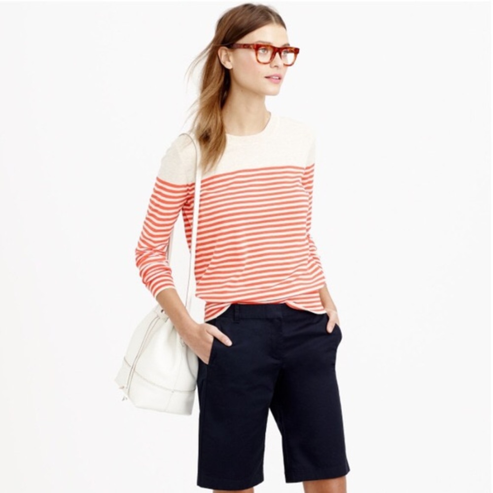 J.Crew Summer Weight Sweater in Stripe - Cotton