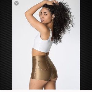 American Apparel Disco Shorts color:Gold size:Lrg