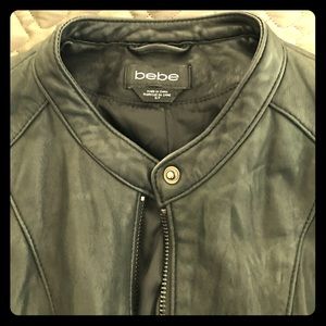 Bebe Black real Leather Moto Jacket