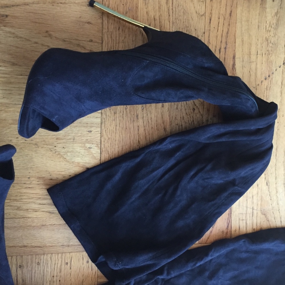 Black thigh high boots