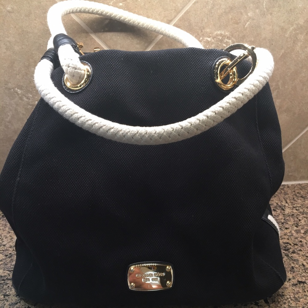 Michael Kors Black Marina Canvas Tote