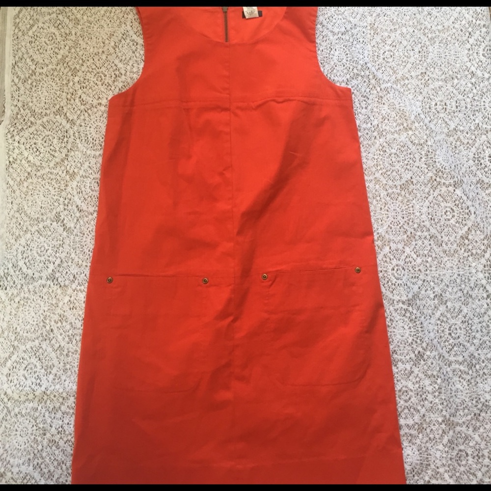 LN J Crew Orange Midi - Mod look with pockets