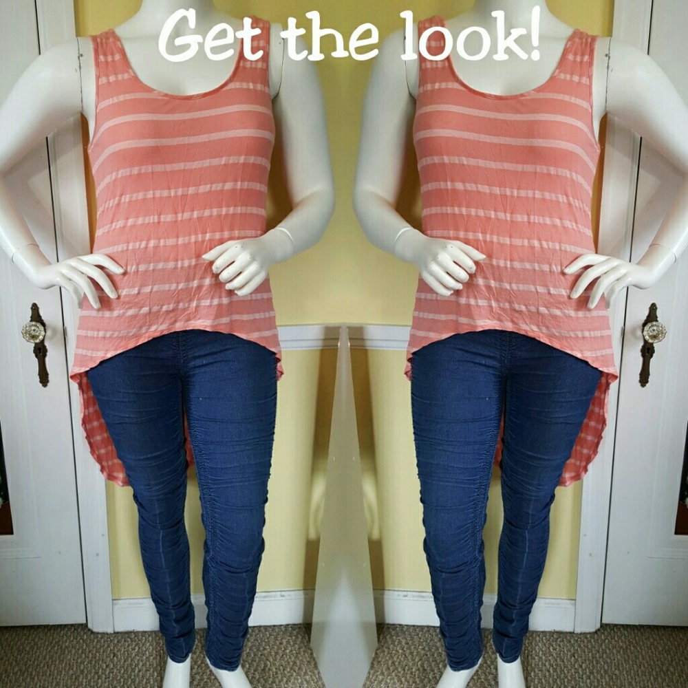 Bundle deal: High-low tank top and jean jeggings.