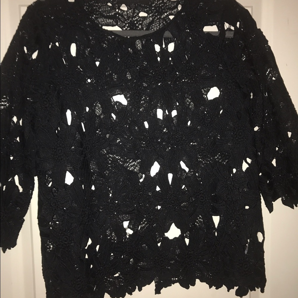 Black crochet top