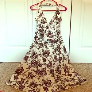 Black and white floral sun dress