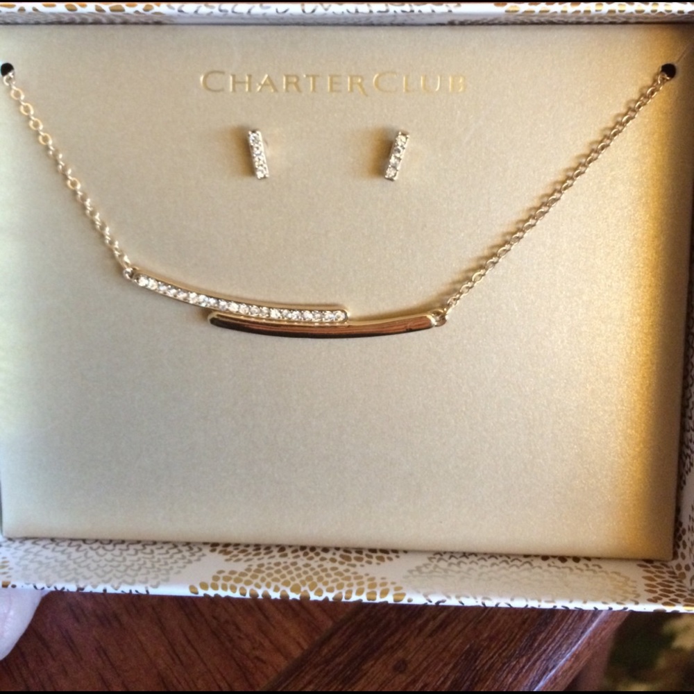 Charter club necklace and earring set