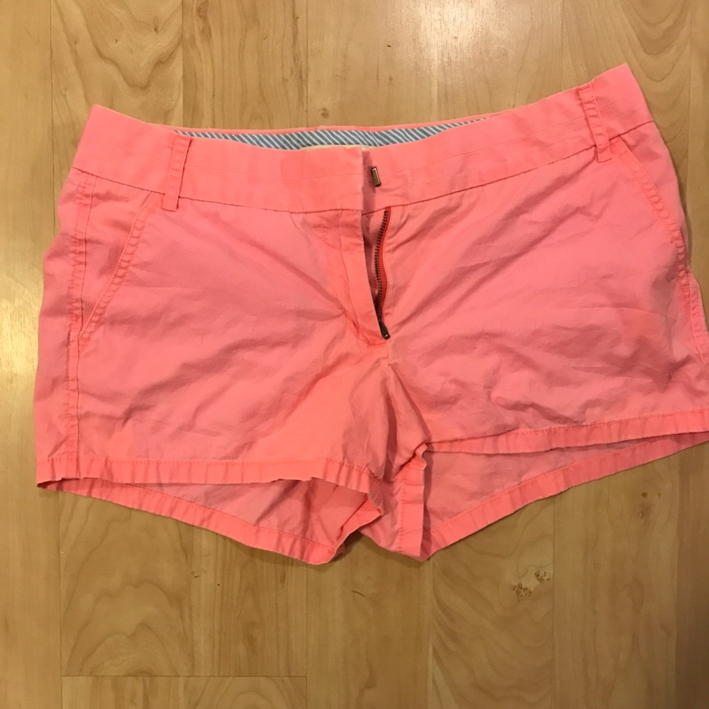 Pink jcrew chino shorts
