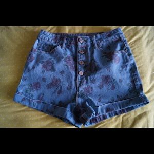 High Waisted Flower Shorts size 27 BDG