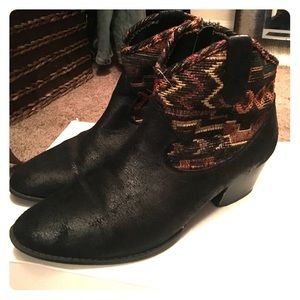 Aztec print ankle boots